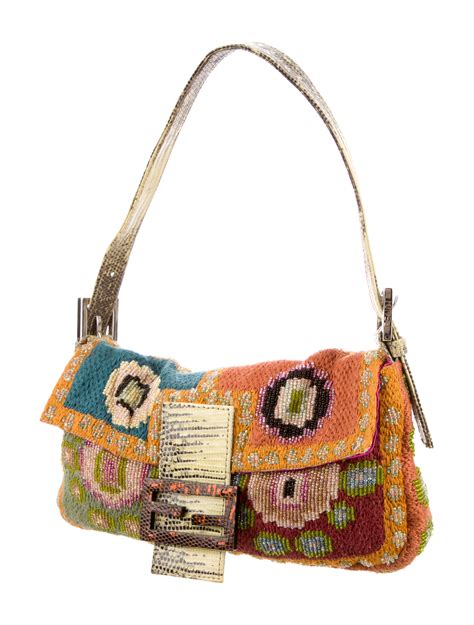 vintage fendi beaded baguette bag|genuine fendi baguette.